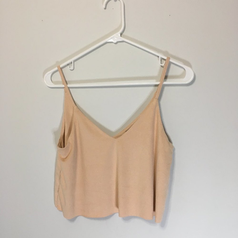 Froever21 Faux suede beige crop Tank Top